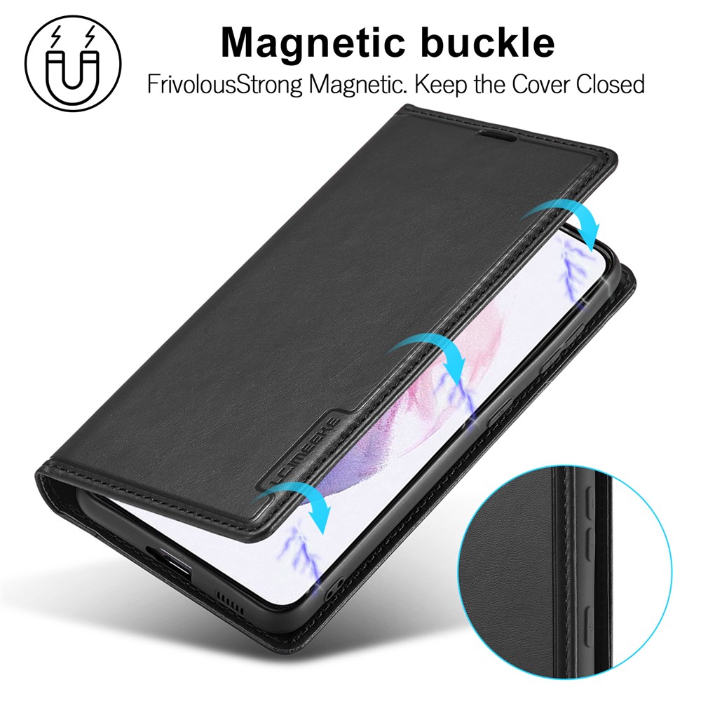 LC.IMEEKE LC-001 Series Card Slots Design Leather Phone Cover Case for Samsung Galaxy S21 Plus 5G - Black-13