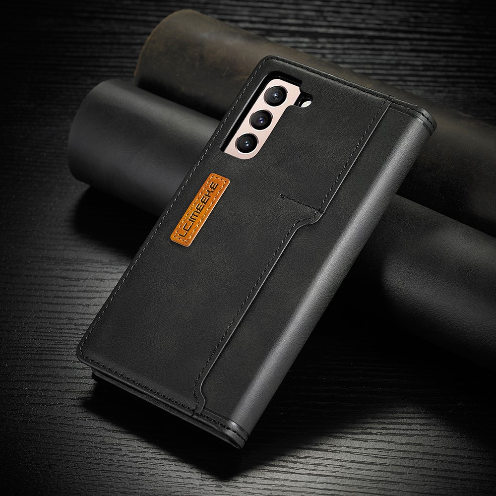LC.IMEEKE LC-001 Series Card Slots Design Leather Phone Cover Case for Samsung Galaxy S21 Plus 5G - Black-8