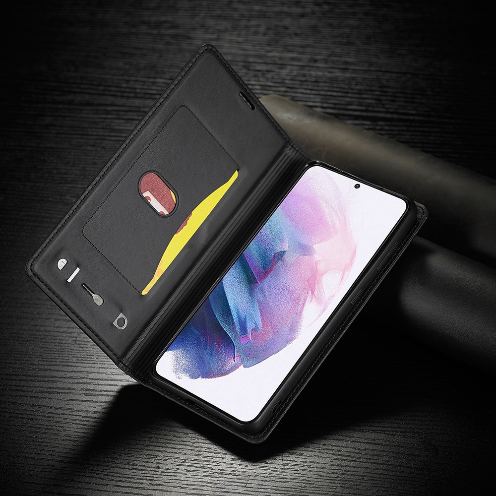 LC.IMEEKE LC-001 Series Card Slots Design Leather Phone Cover Case for Samsung Galaxy S21 Plus 5G - Black-9