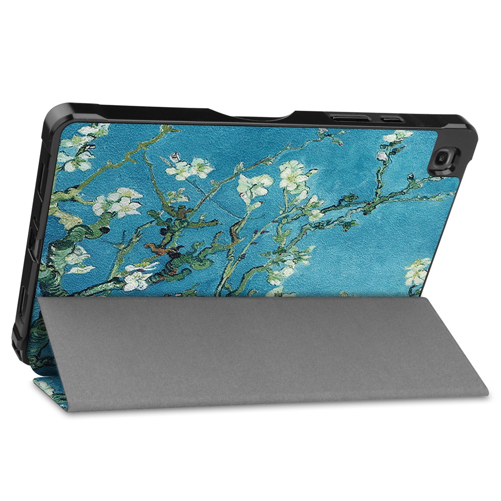 Tri-fold Stand Shell Pattern Printing Leather Case for Samsung Galaxy Tab A7 10.4 (2020) - Peach Blossom-4