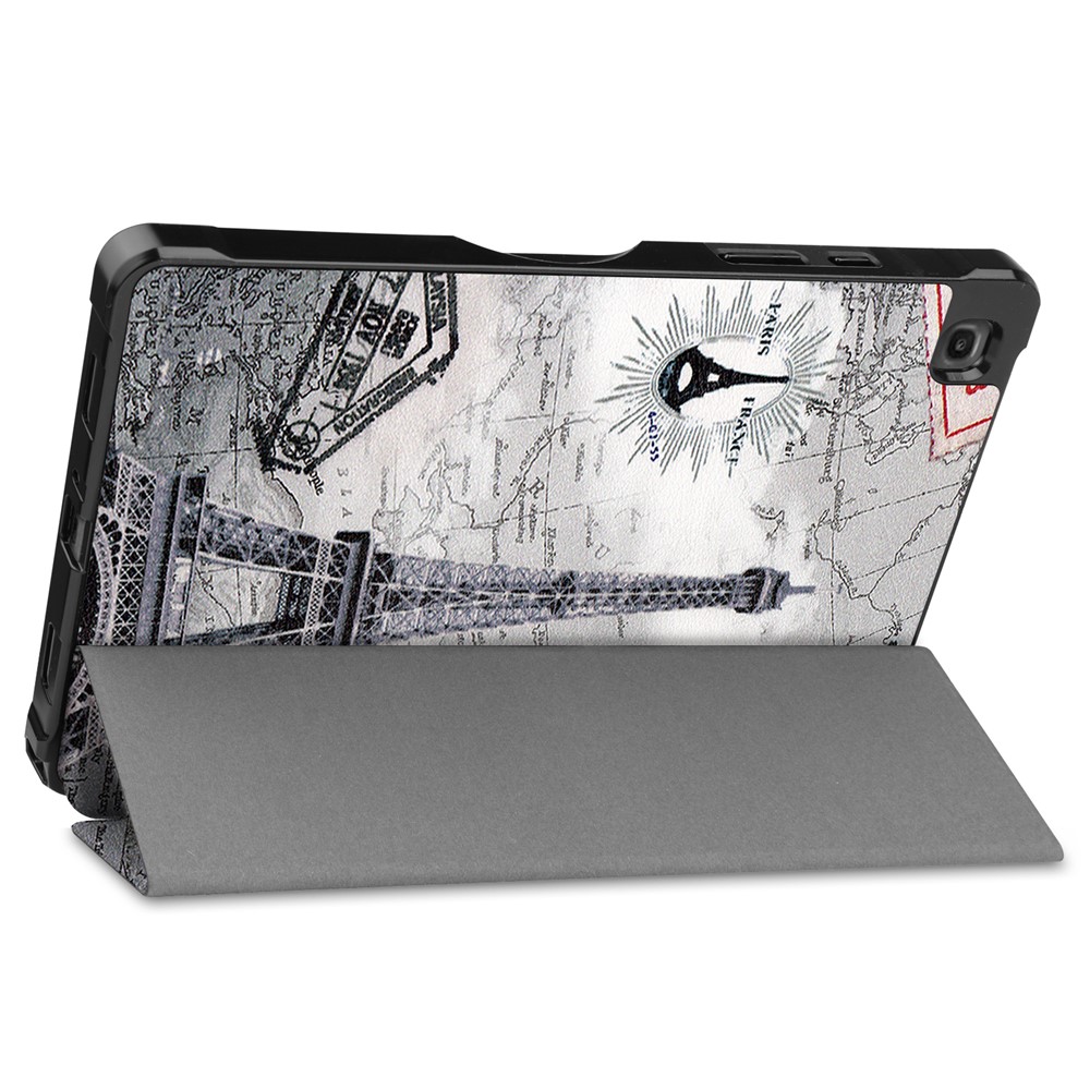 Tri-fold Stand Shell Pattern Printing Leather Case for Samsung Galaxy Tab A7 10.4 (2020) - Eiffel Tower-4