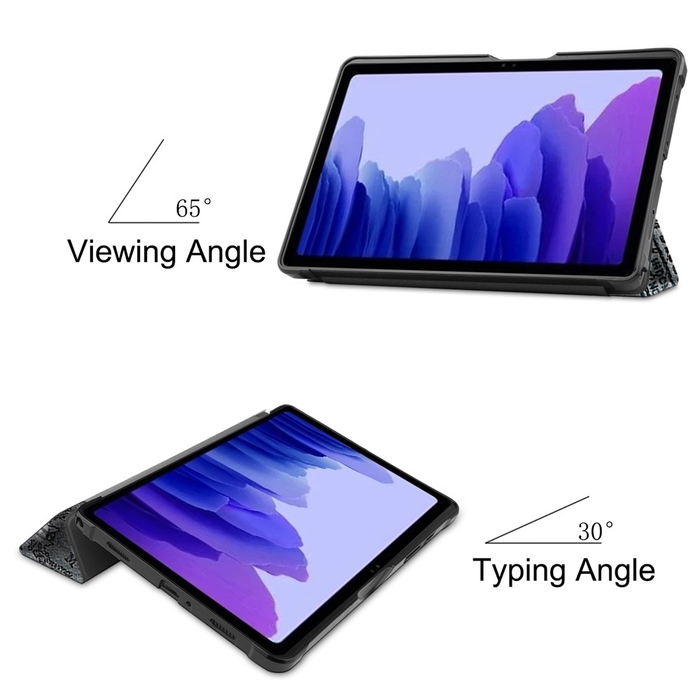 Tri-fold Stand Shell Pattern Printing Leather Case for Samsung Galaxy Tab A7 10.4 (2020) - Eiffel Tower-6