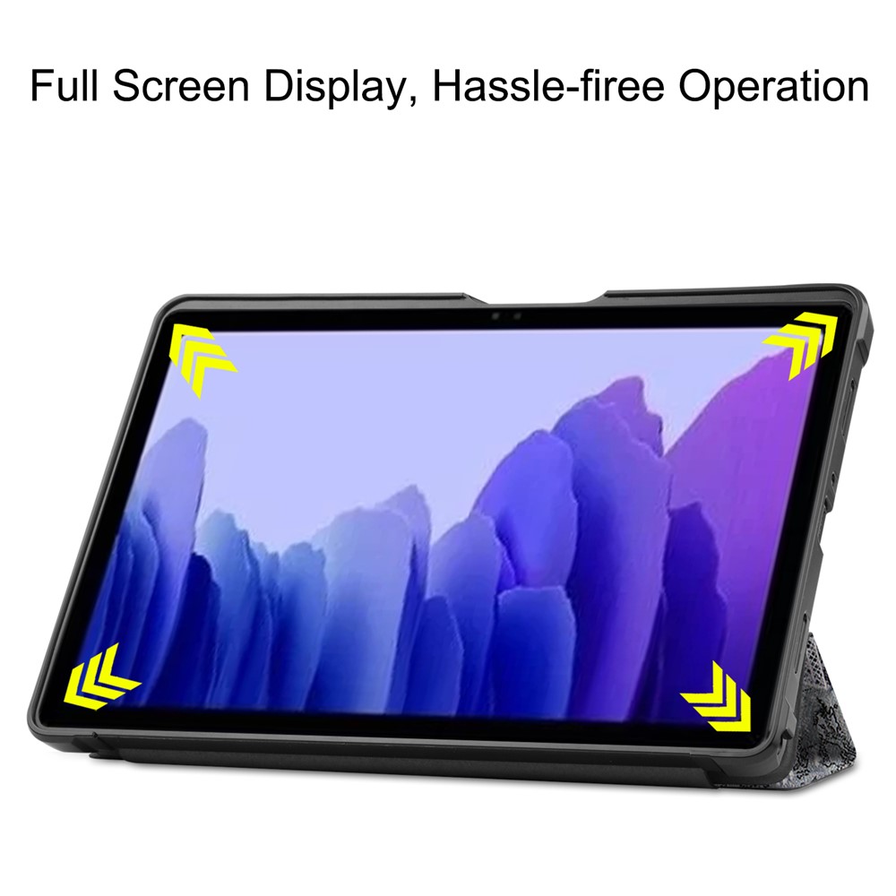 Tri-fold Stand Shell Pattern Printing Leather Case for Samsung Galaxy Tab A7 10.4 (2020) - Eiffel Tower-7