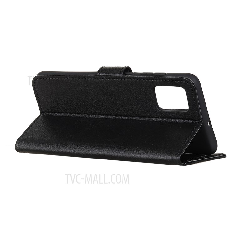 Classic Style Litchi Texture Leather Wallet Phone Stand Case for Samsung Galaxy A02s (EU Version) - Black-4