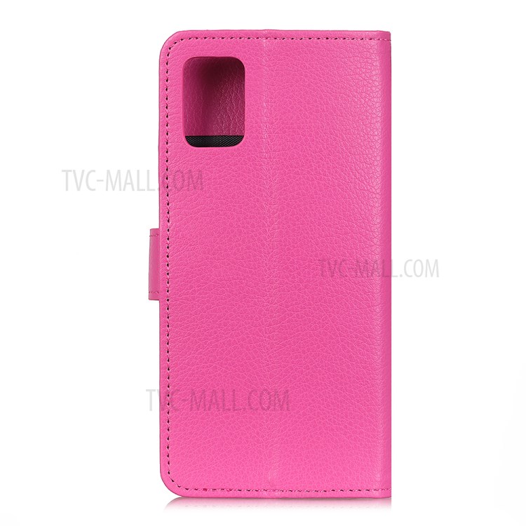 Casse de Support de Téléphone en Cuir de Style Litchi Texture Classic Pour Samsung Galaxy A02s (164.2x75.9x9.1mm) - Rose