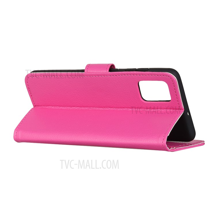 Custodia Per il Telefono in Pelle di Texture in Pelle di Stile Classico Per Samsung Galaxy A02s (164.2x75.9x9.1mm) - Rosa