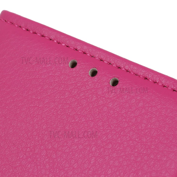 Классический Стиль Litchi Texture Leather Wallet Chase Cash Для Samsung Galaxy A02s (164.2x75,9x9,1 Мм) - Роза