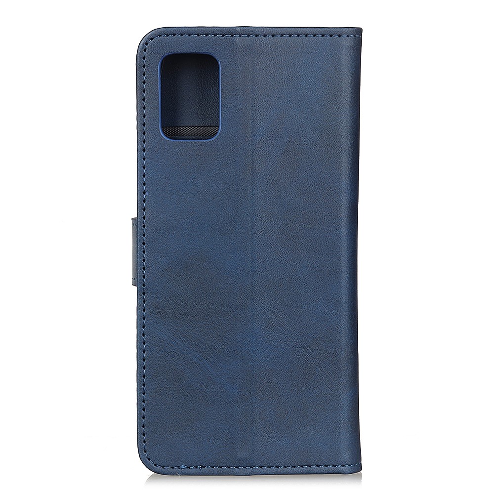 Wallet Phone Stand Protective Shell for Samsung Galaxy A02s (EU Version) Bi-Color PU Leather Case - Blue-3