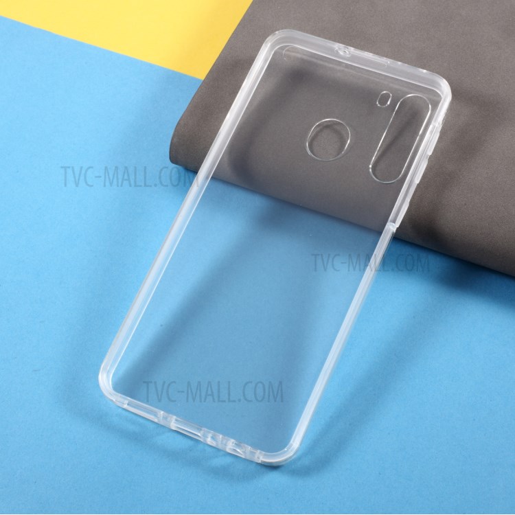 PET Cover + TPU Frame + Acrylic Panel Full Protection Hybrid Shell for Samsung Galaxy A21 Transparent Phone Case-6