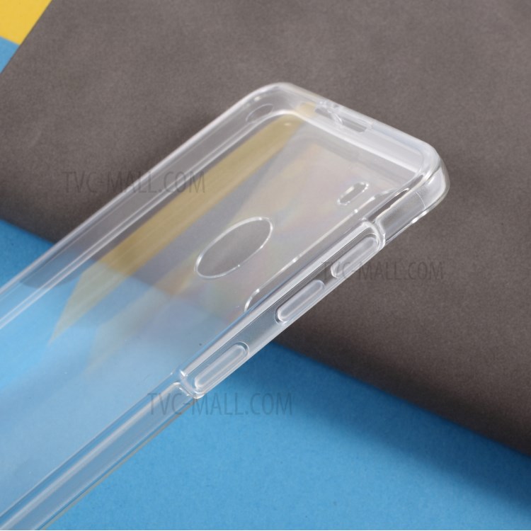 PET Cover + TPU Frame + Acrylic Panel Full Protection Hybrid Shell for Samsung Galaxy A21 Transparent Phone Case-7