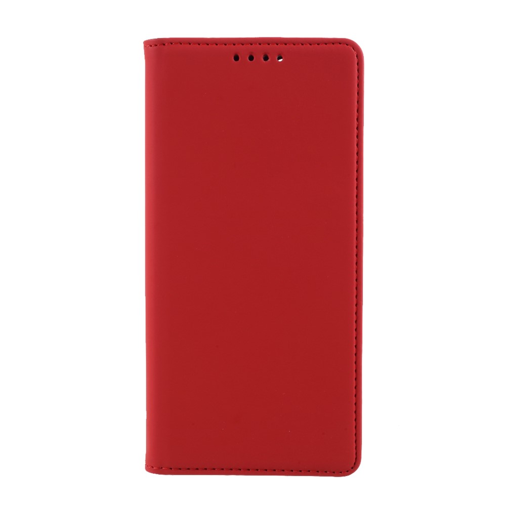 Strong Magnet Liquid Silicone Feel Leather Wallet Case for Samsung Galaxy A72 5G - Red-1