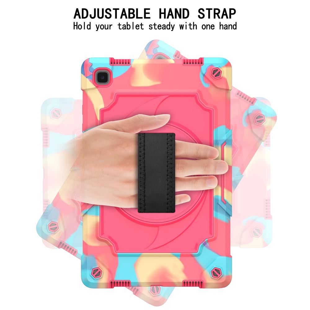 PC and Silicone Tablet Case with 360° Swivel Kickstand for Samsung Galaxy Tab A7 10.4 (2020) T500 - Mix Pink-4