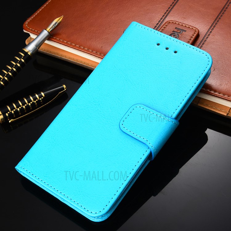 Wallet Leather Stand Phone Shell for Samsung Galaxy A72 5G - Baby Blue-6