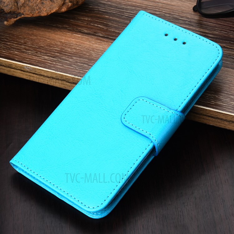 Wallet Leather Stand Phone Shell for Samsung Galaxy A72 5G - Baby Blue-7