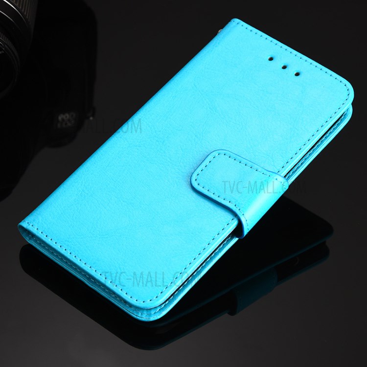 Wallet Leather Stand Phone Shell for Samsung Galaxy A72 5G - Baby Blue-8