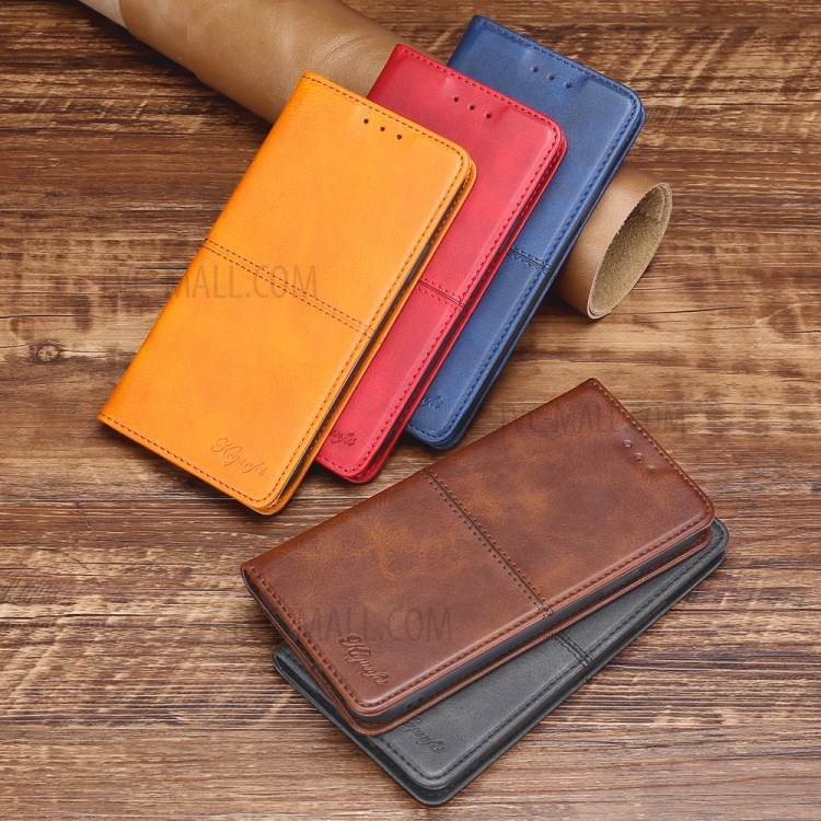 For Samsung Galaxy A72 5G Auto-absorbed Card Slots Leather Phone Stand Case - Light Brown-7