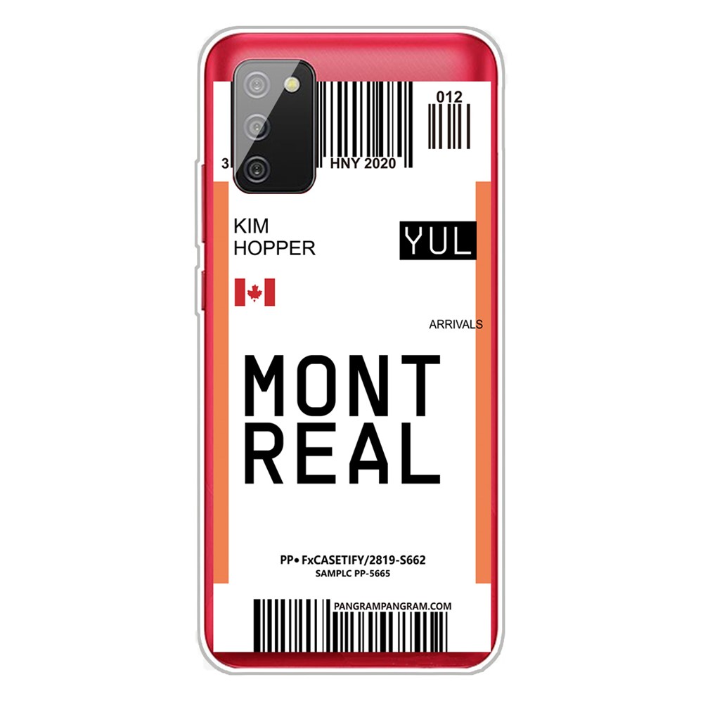 Multiple Style Boarding Check Flexible TPU Case Protector Cover for Samsung Galaxy A02s (EU Version) - Montreal-1