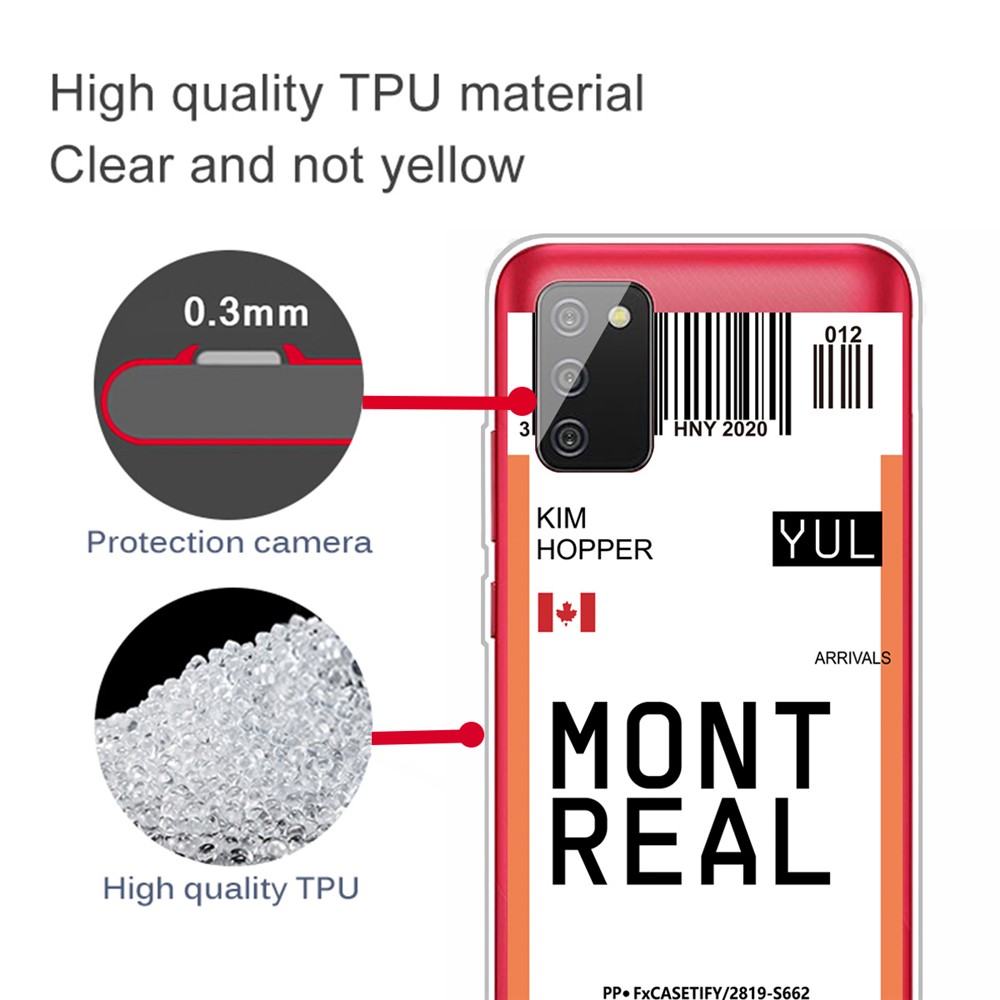 Multiple Style Boarding Check Flexible TPU Case Protector Cover for Samsung Galaxy A02s (EU Version) - Montreal-2