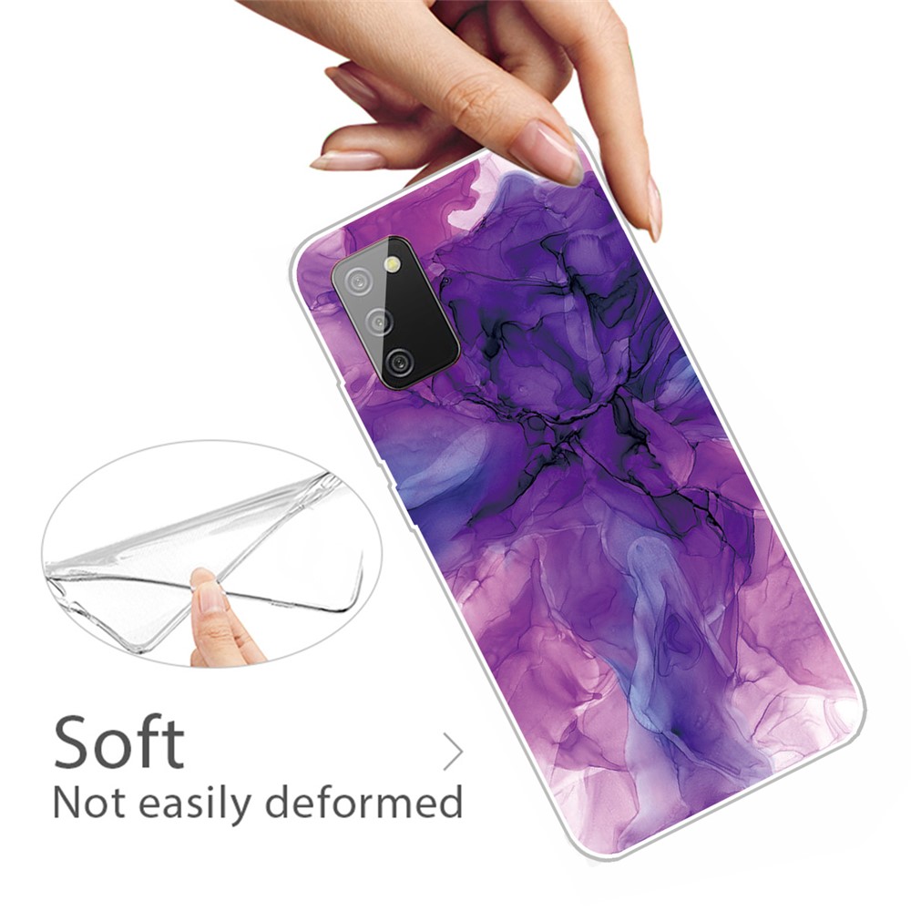 Marble Pattern Printing Flexible TPU Phone Case for Samsung Galaxy A02s (EU Version) - Style F-2