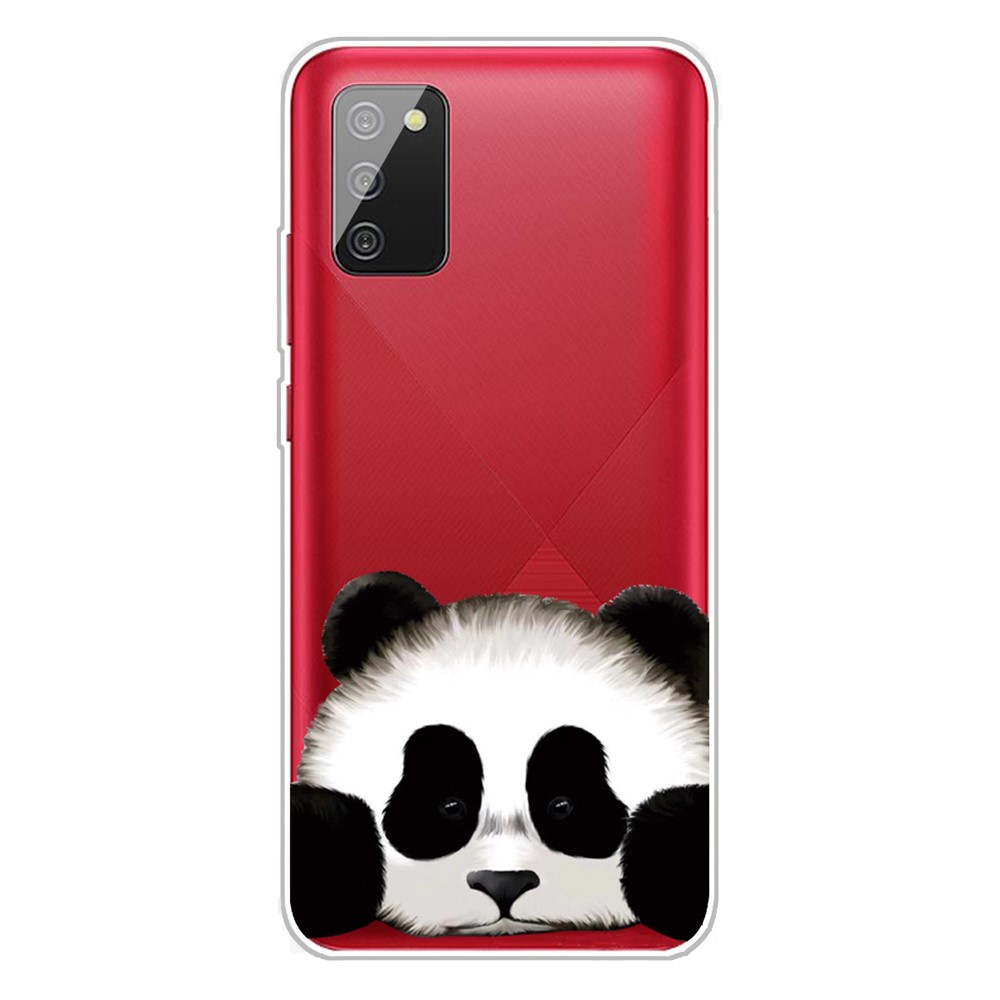 Drop Resistant TPU Phone Case with IMD Pattern for Samsung Galaxy A02s (EU Version) - Panda-1