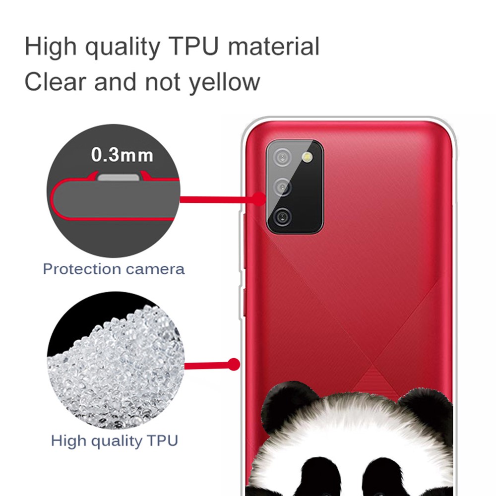 Drop Resistant TPU Phone Case with IMD Pattern for Samsung Galaxy A02s (EU Version) - Panda-2