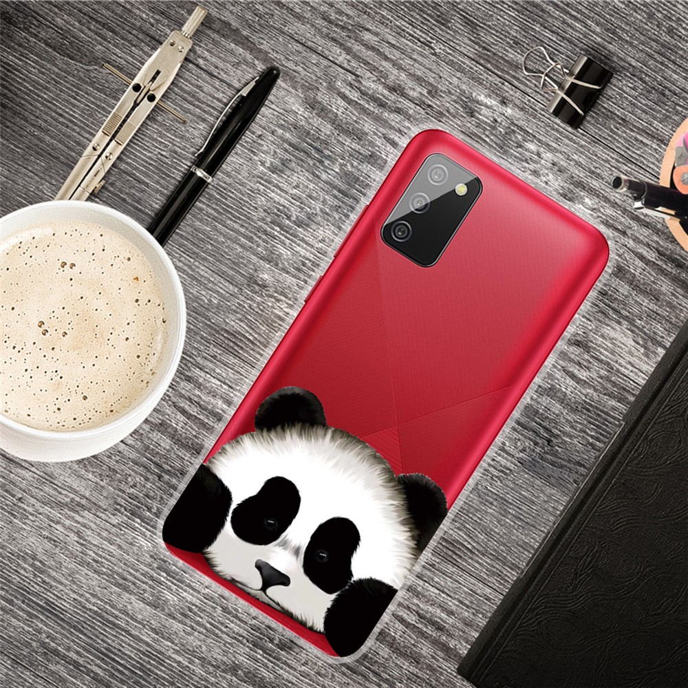 Drop Resistant TPU Phone Case with IMD Pattern for Samsung Galaxy A02s (EU Version) - Panda-4