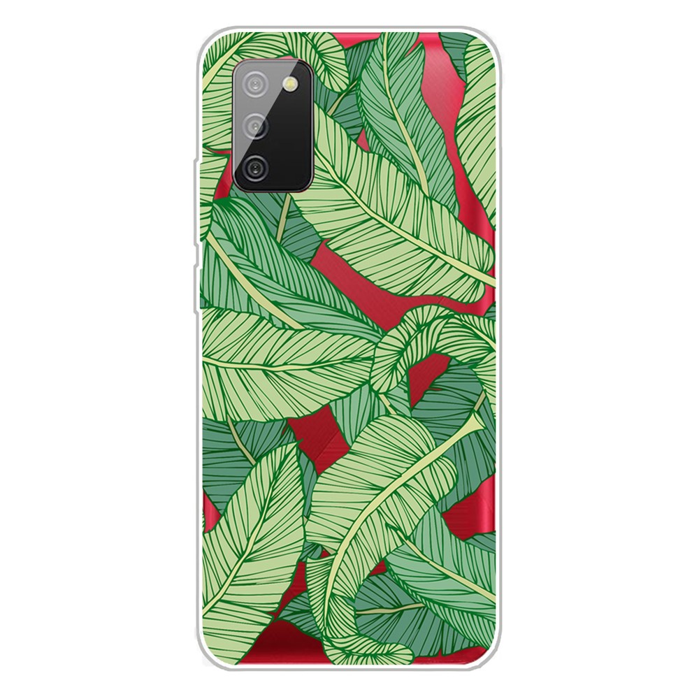 Drop Resistant Pattern Printing Flexible TPU Phone Case for Samsung Galaxy A02s (EU Version) - Leaf-1