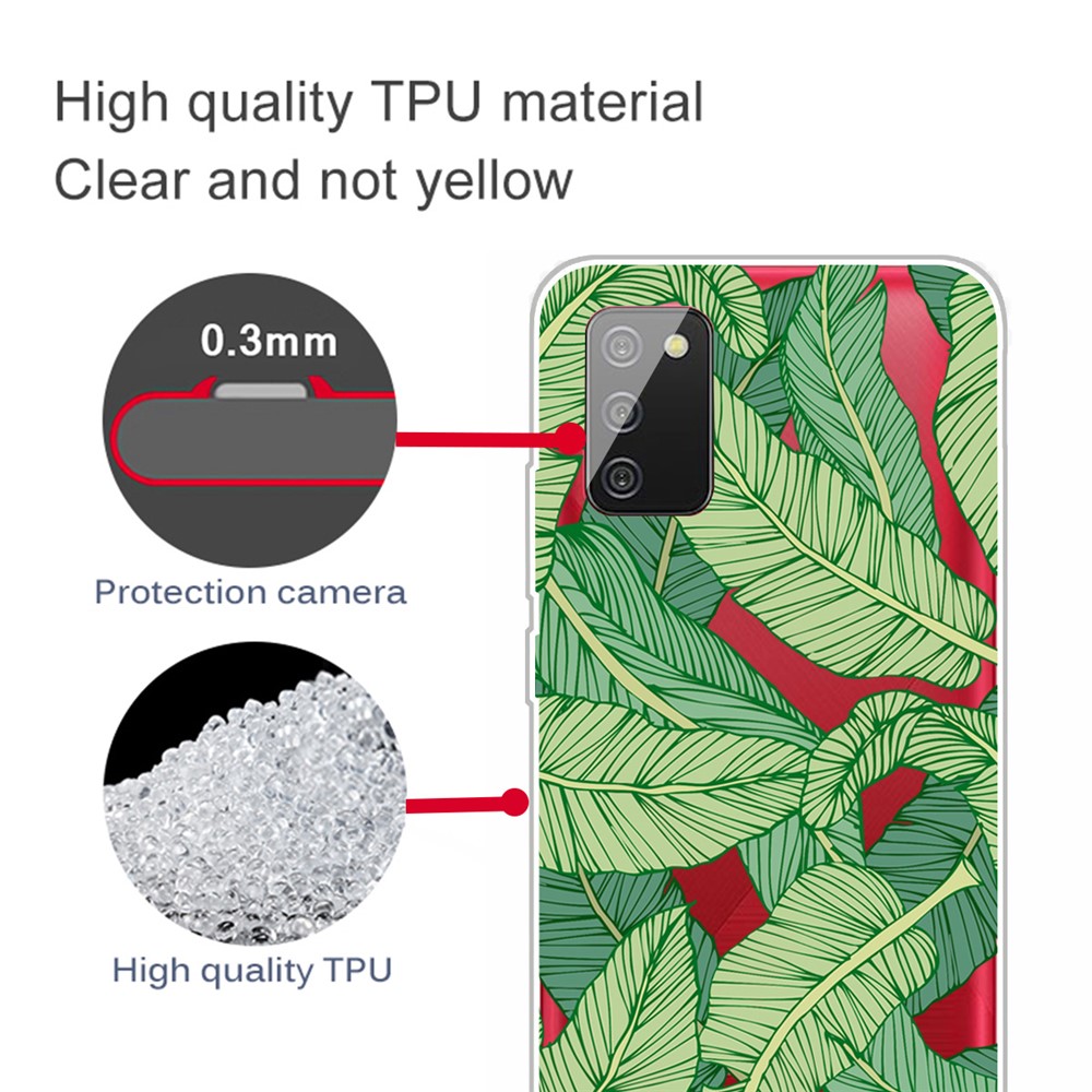 Drop Resistant Pattern Printing Flexible TPU Phone Case for Samsung Galaxy A02s (EU Version) - Leaf-2