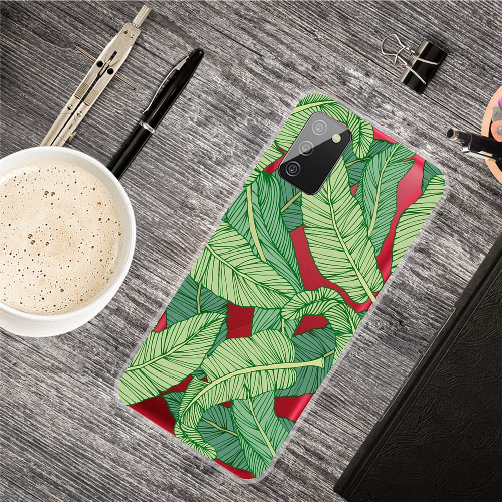 Drop Resistant Pattern Printing Flexible TPU Phone Case for Samsung Galaxy A02s (EU Version) - Leaf-4