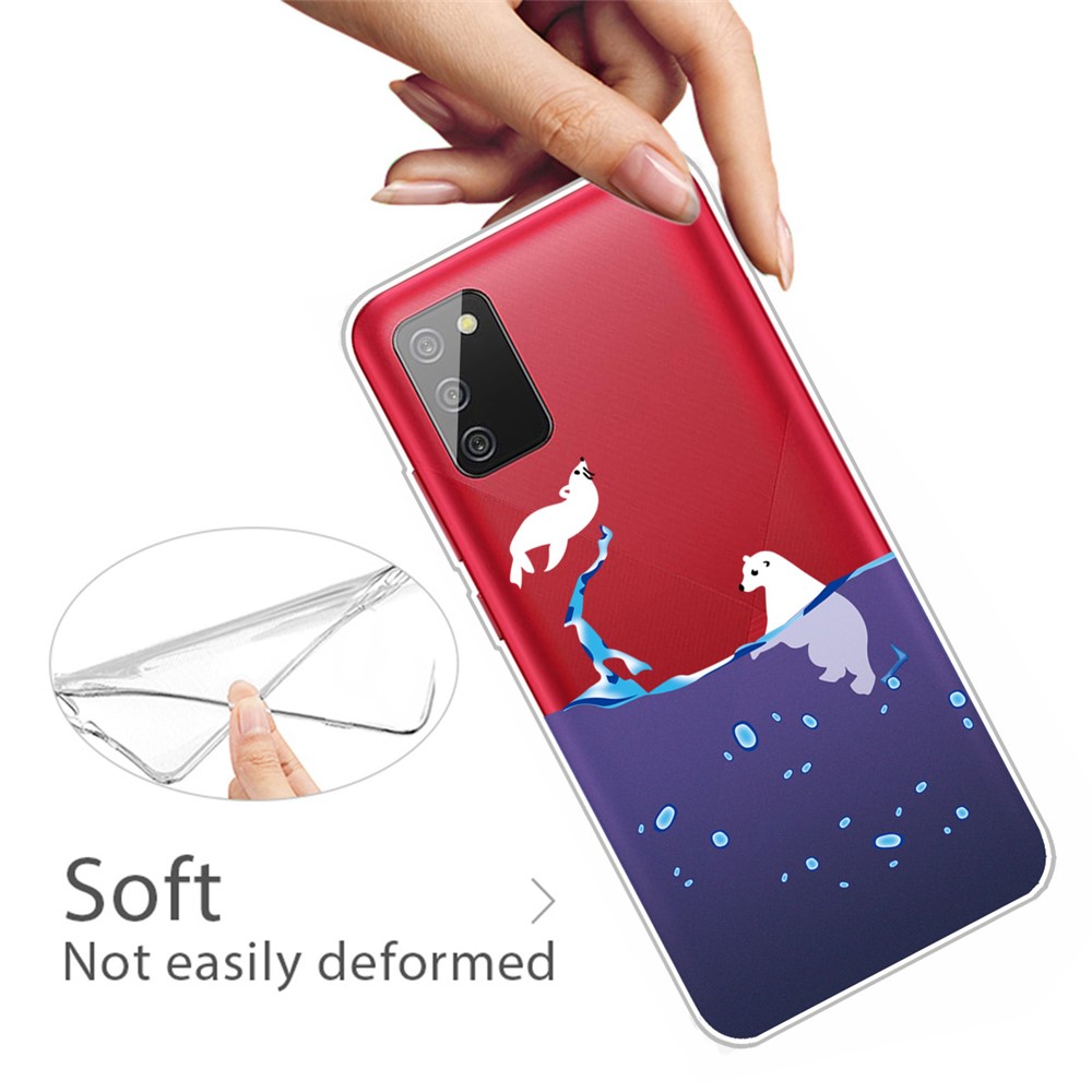 IMD Pattern Drop Resistant Flexible TPU Phone Case for Samsung Galaxy A02s (EU Version) - Polar Bear-3