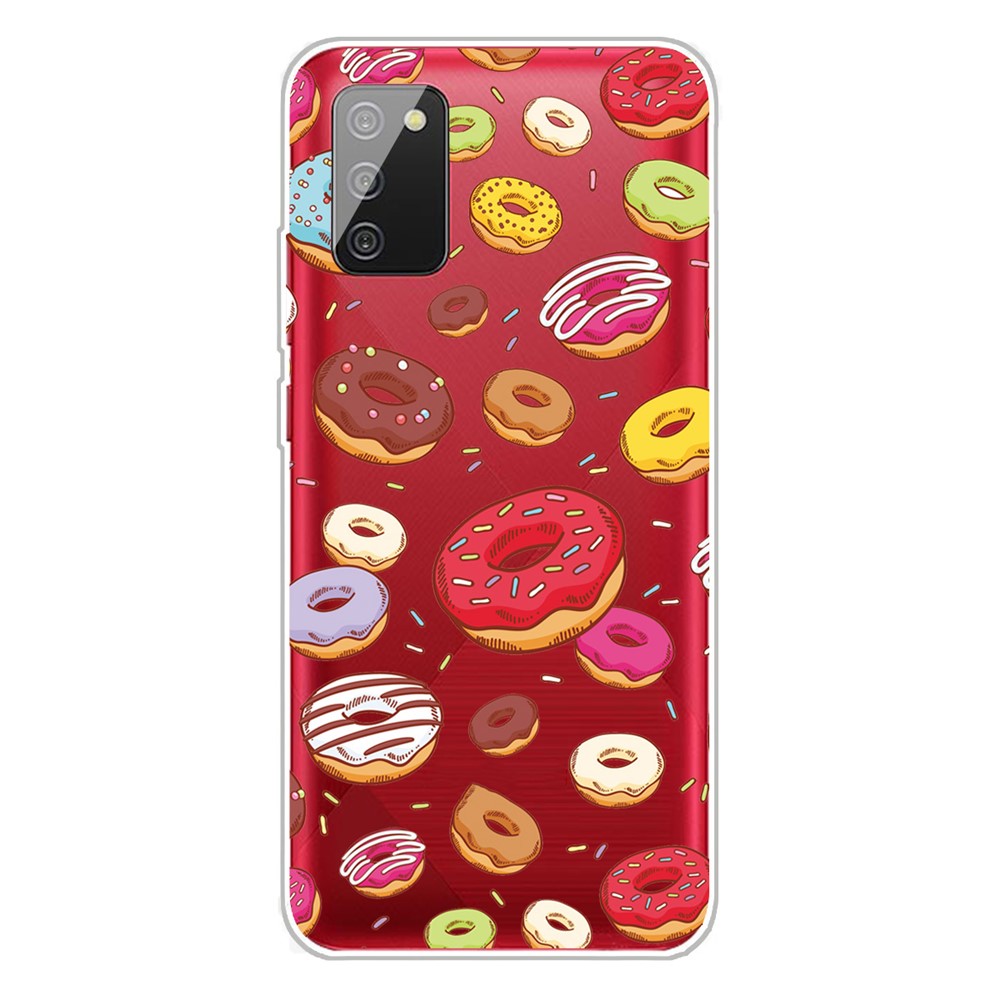 IMD Pattern Drop Resistant Flexible TPU Phone Case for Samsung Galaxy A02s (EU Version) - Doughnut-1