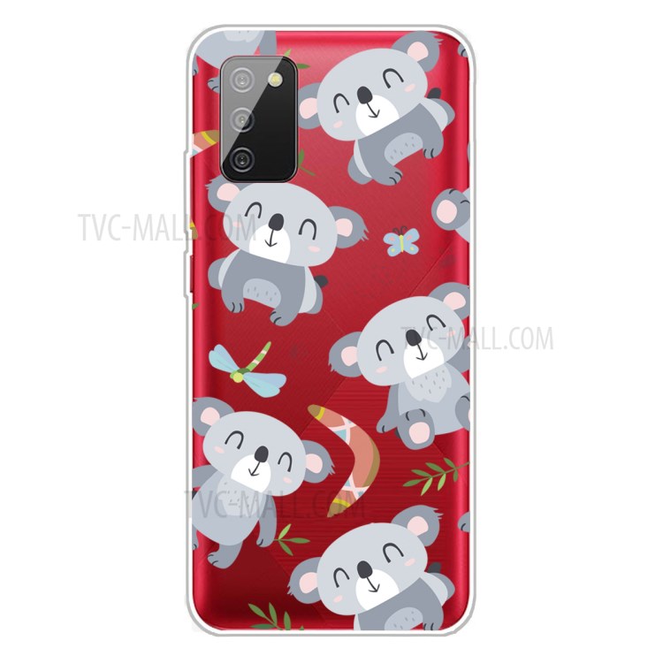 IMD Pattern Drop Resistant Flexible TPU Phone Case for Samsung Galaxy A02s (EU Version) - Grey Bear-1