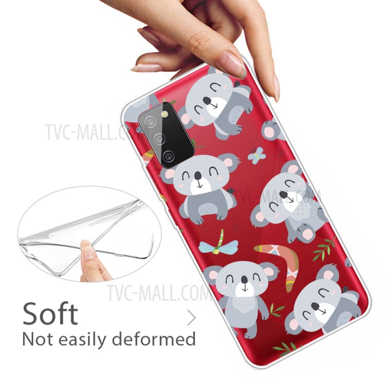 IMD Pattern Drop Resistant Flexible TPU Phone Case for Samsung Galaxy A02s (EU Version) - Grey Bear-3