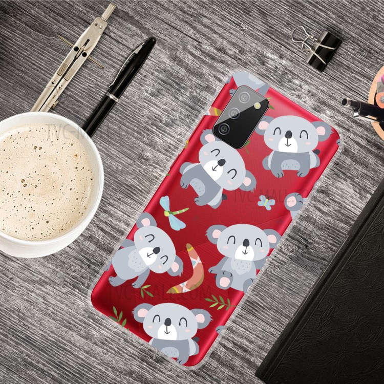 IMD Pattern Drop Resistant Flexible TPU Phone Case for Samsung Galaxy A02s (EU Version) - Grey Bear-4