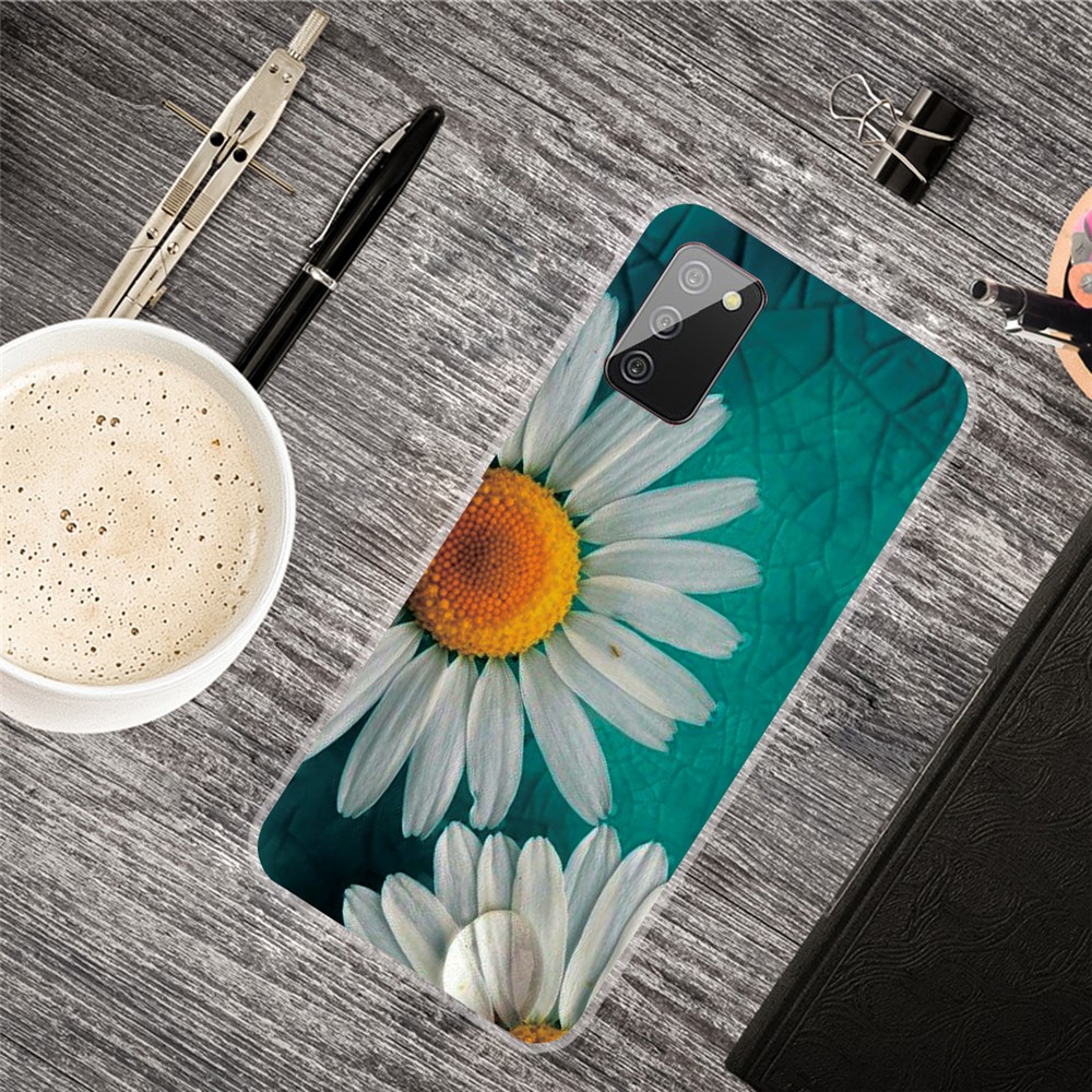 Transparent Background Pattern Printing TPU Phone Cover Case for Samsung Galaxy A02s (EU Version) - Daisy-4