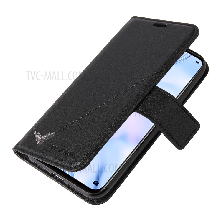 GQ.UTROBE Stand Leather Cover with Rectangular Metal Decor for Samsung Galaxy A42 5G - Black-4