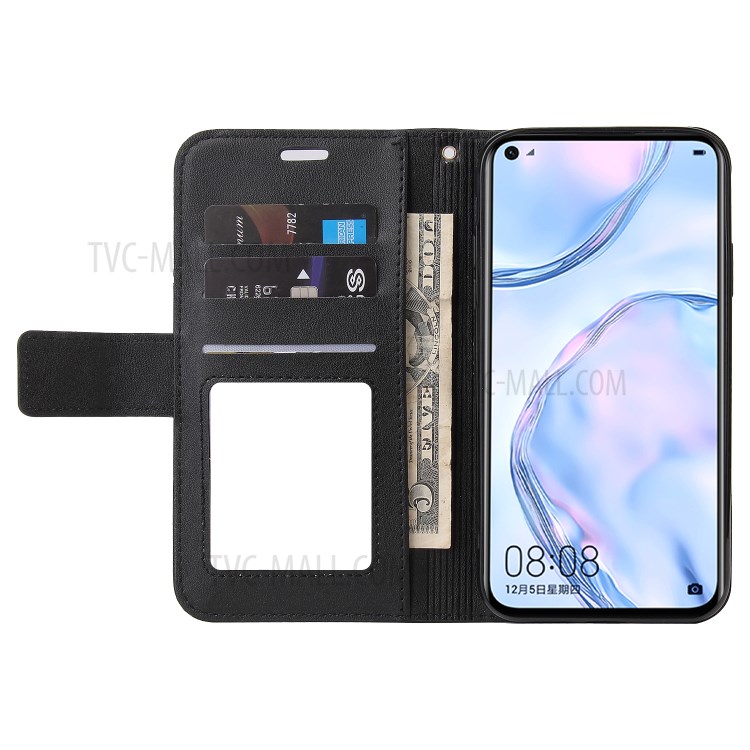 GQ.UTROBE Stand Leather Cover with Rectangular Metal Decor for Samsung Galaxy A42 5G - Black-5