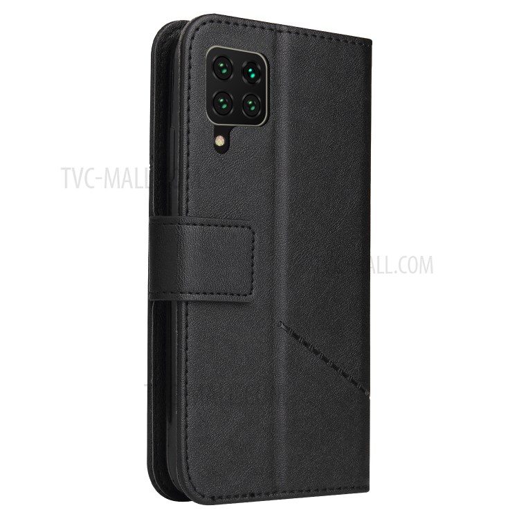 GQ.UTROBE Stand Leather Cover with Rectangular Metal Decor for Samsung Galaxy A42 5G - Black-8