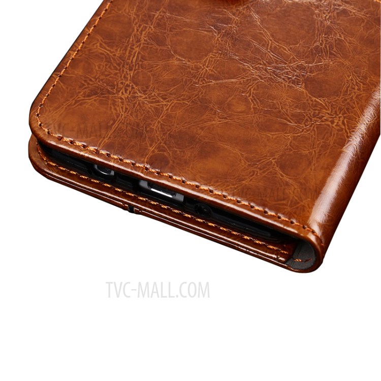 Geometric Splicing Style Stand Wallet Leather Phone Case for Samsung Galaxy A02s (EU Version) - Light Brown-5