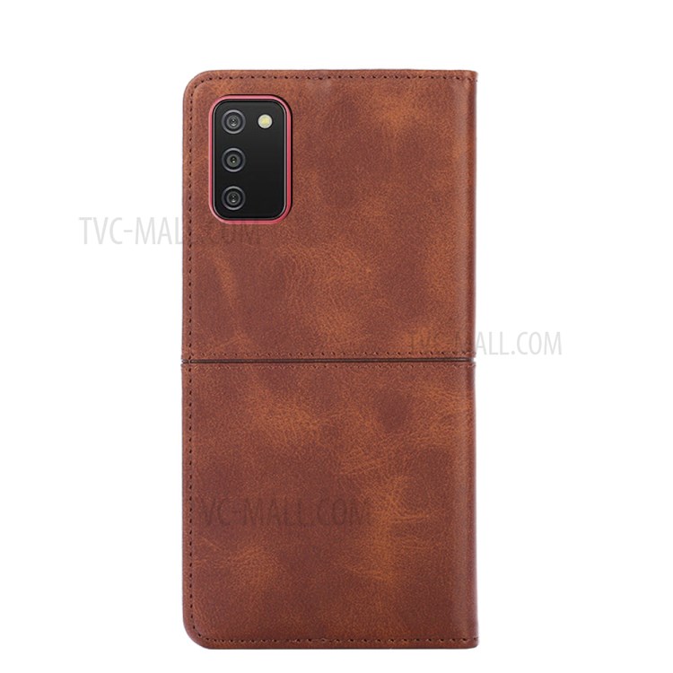 Auto-absorbed Leather Stand Case for Samsung Galaxy A02s (EU Version) - Dark Brown-4