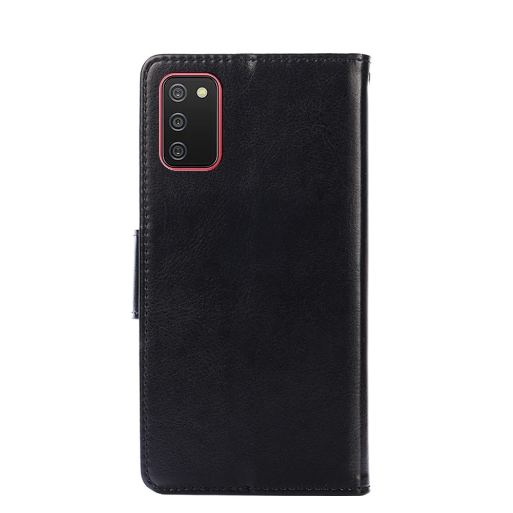 Crazy Horse PU Leather Wallet Stand Case Cover for Samsung Galaxy A02s (EU Version) - Black-3