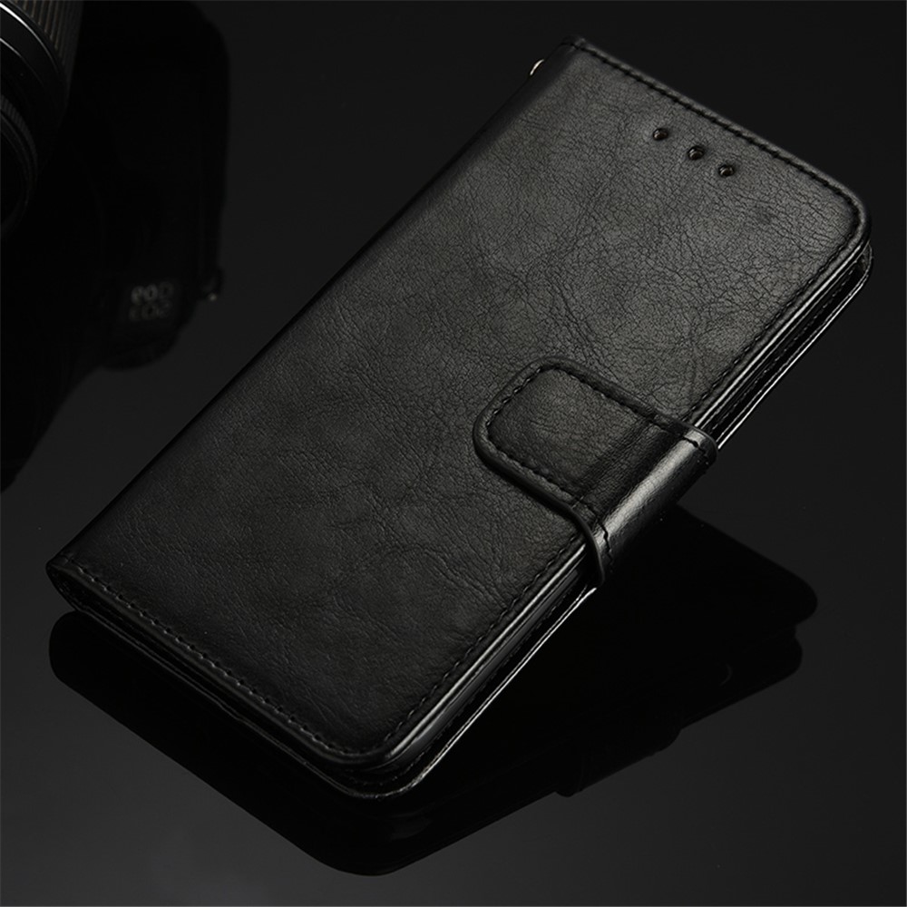 Crazy Horse PU Leather Wallet Stand Case Cover for Samsung Galaxy A02s (EU Version) - Black-5