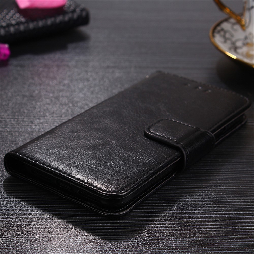 Crazy Horse PU Leather Wallet Stand Case Cover for Samsung Galaxy A02s (EU Version) - Black-6