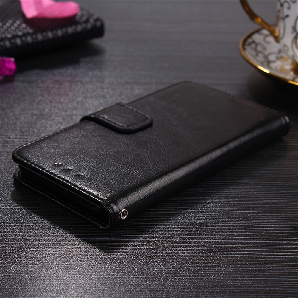 Crazy Horse PU Leather Wallet Stand Case Cover for Samsung Galaxy A02s (EU Version) - Black-7