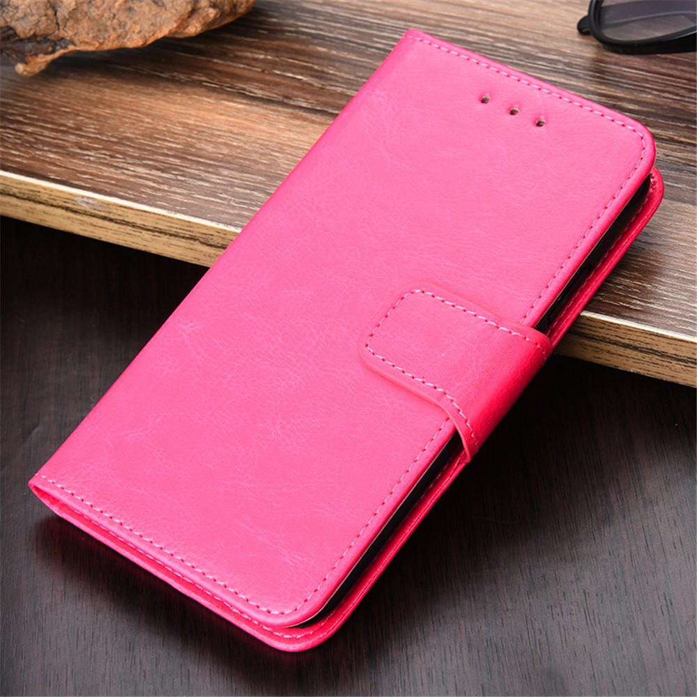 Crazy Horse PU Leather Wallet Stand Case Cover for Samsung Galaxy A02s (EU Version) - Rose-5
