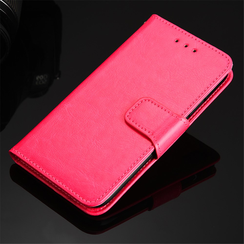 Crazy Horse PU Leather Wallet Stand Case Cover for Samsung Galaxy A02s (EU Version) - Rose-6