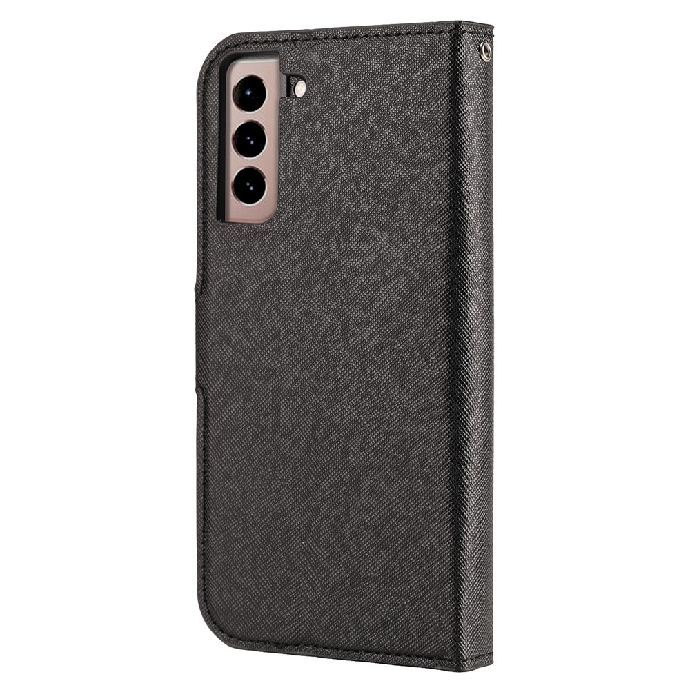 Cross Texture Detachable 2 in 1 Leather Wallet Cover Case for Samsung Galaxy S21 Ultra - Black-2