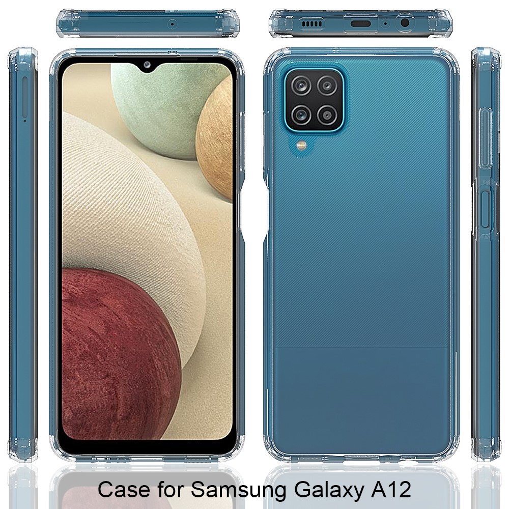 Clear Anti-scratch Case for Samsung Galaxy A12 Acrylic + TPU Back Phone Shell-2