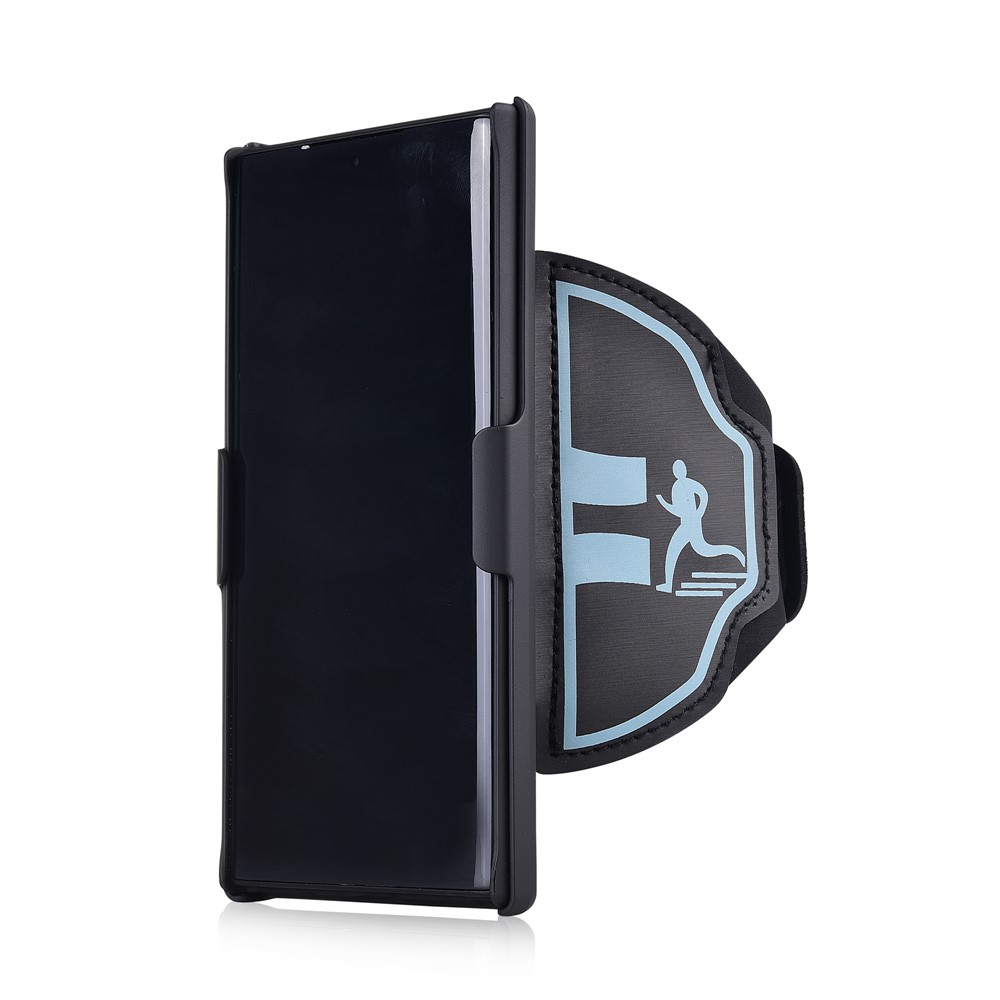 Woven Pattern Nylon Sport Armband PC Case with Kickstand Phone Cover for Samsung Galaxy S21-5