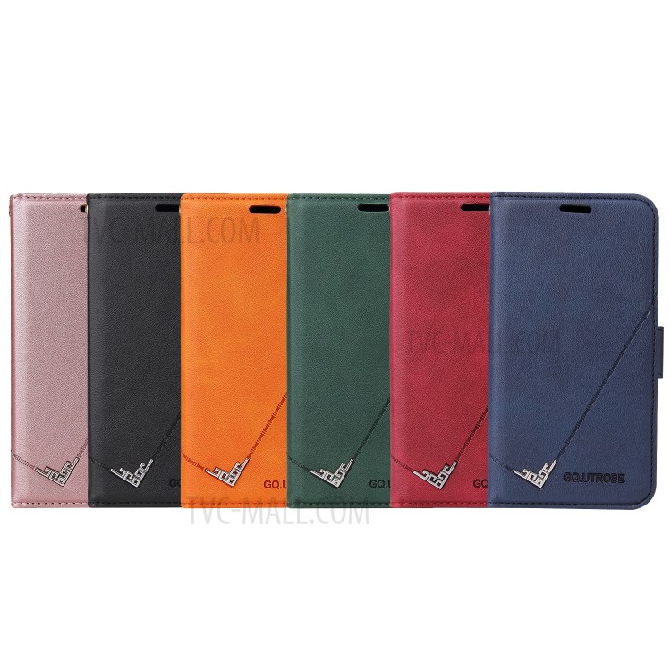 GQ.UTROBE Metal Rectangular Decor Wallet Stand Leather Cover for Samsung Galaxy S21 - Black-11